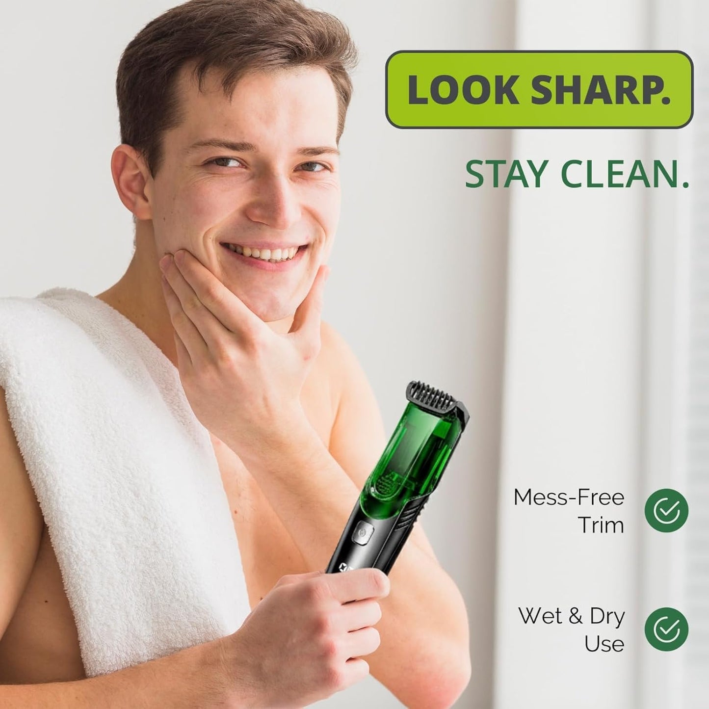 Beard Trimmer for Men - Adjustable Length Comb (1-20mm) | IPX6 Waterproof Electric Trimmer for Beard & Mustache