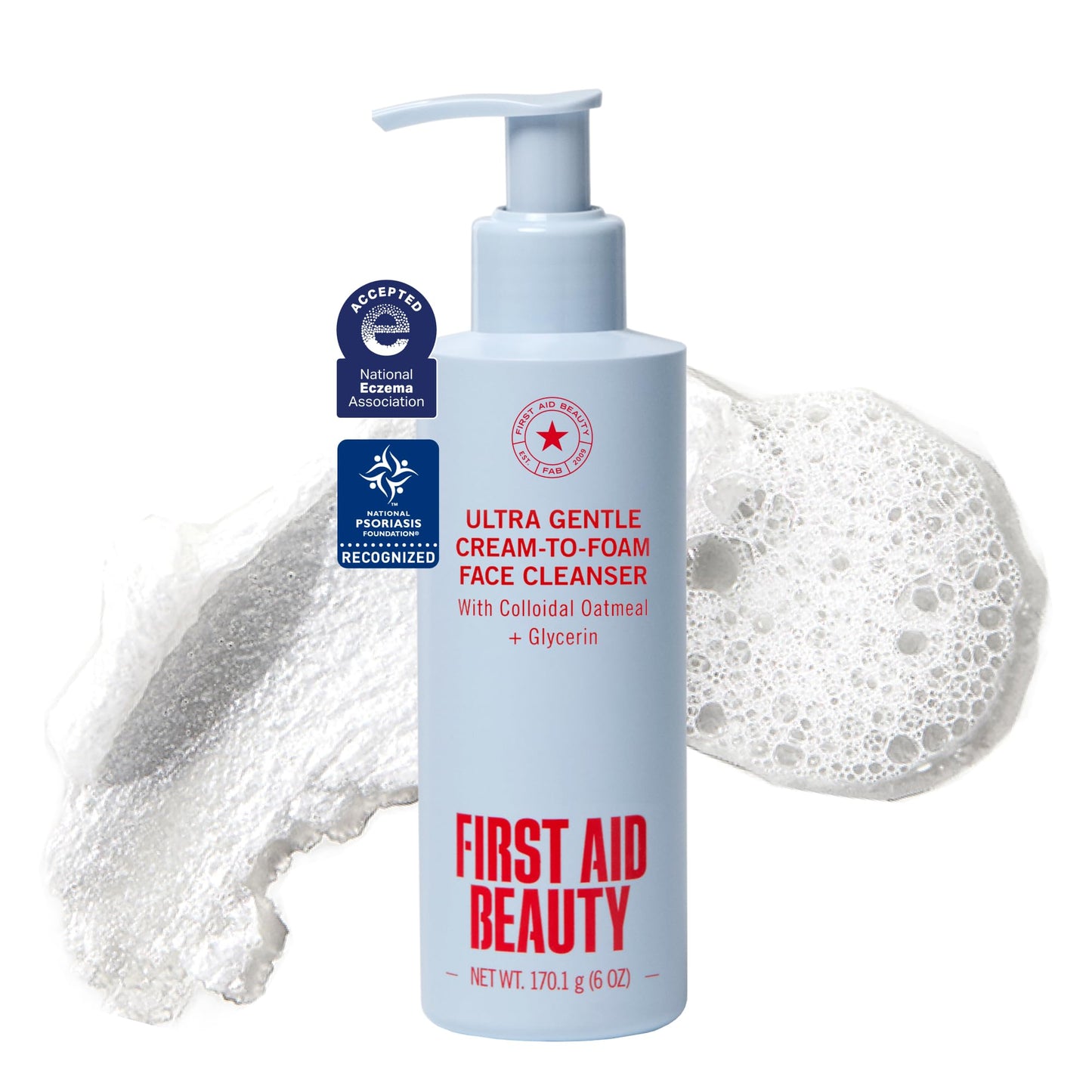 First Aid Beauty Ultra Gentle Cream-to-Foam Cleanser, 6 oz