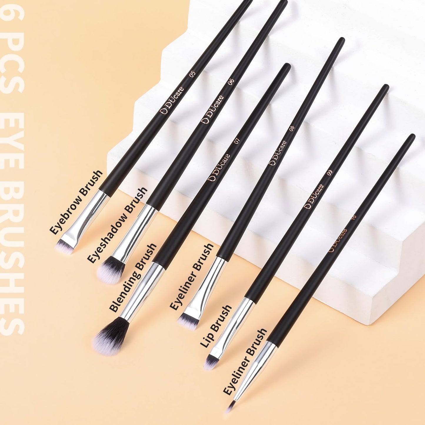 DUcare Travel Makeup Brushes with Bag 10Pcs Makeup Brush set Premium Synthetic Kabuki Foundation Blending Brush Face Powder Blush Concealers Eye Shadows