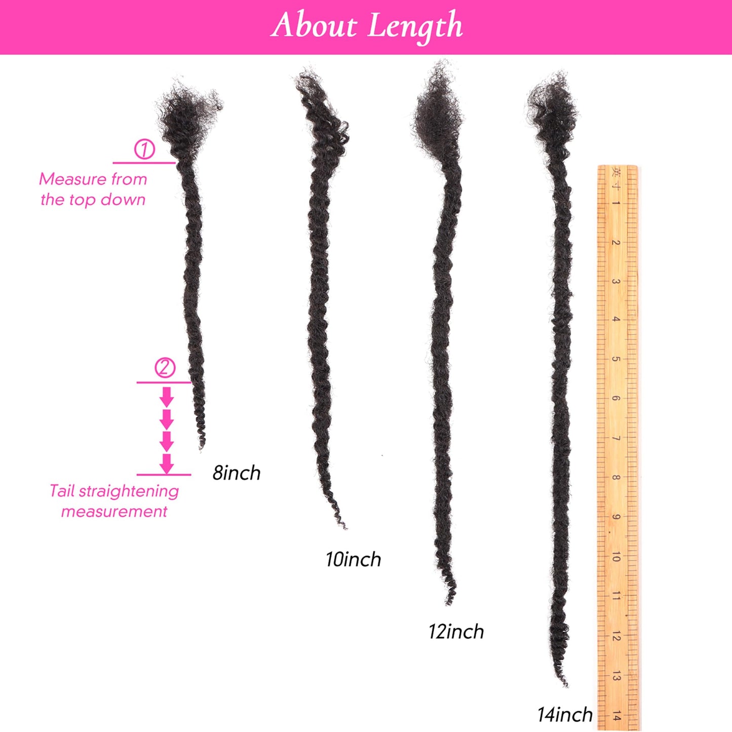 Orientdreads Textured Loc Extensions Human Hair with Curly Ends, Full Handmade Human Hair Dreadlock Extensions for Women/Men, Can Be Curled and Bleached (#Nature Black, 8 Inch 0.4cm 20 Strands)
