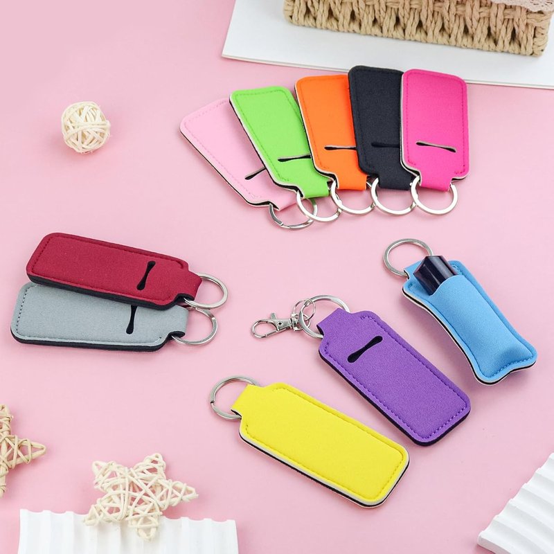 Chapstick Holder Key Chain - 10/20/40 Pcs Lip Balm Holders | 10 Vibrant Colors