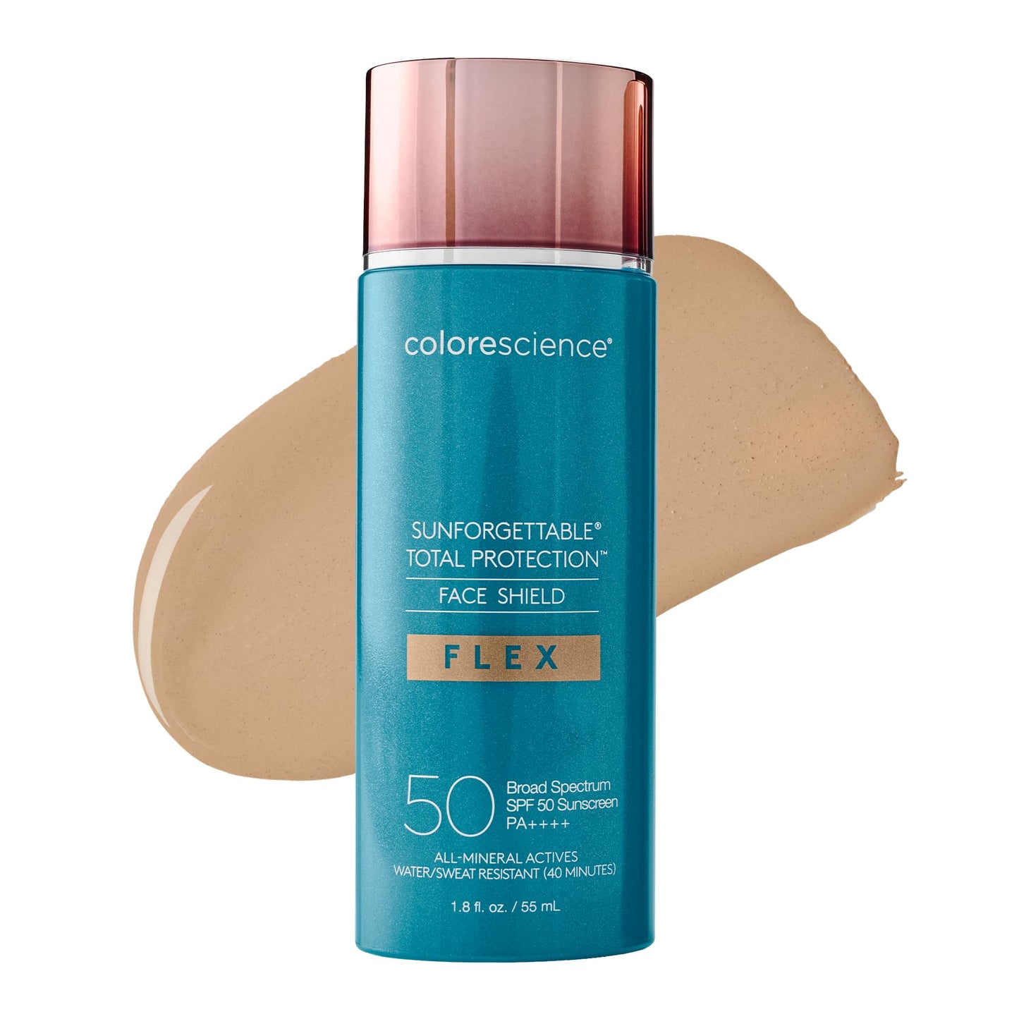Colorescience FLEX Tinted Mineral Sunscreen SPF 50, Tone-Adapting Buildable Coverage with Zinc Oxide, Environmental Defense Against Blue Light & Pollution, For All Skin Tones, 1.8 fl. oz., Medium