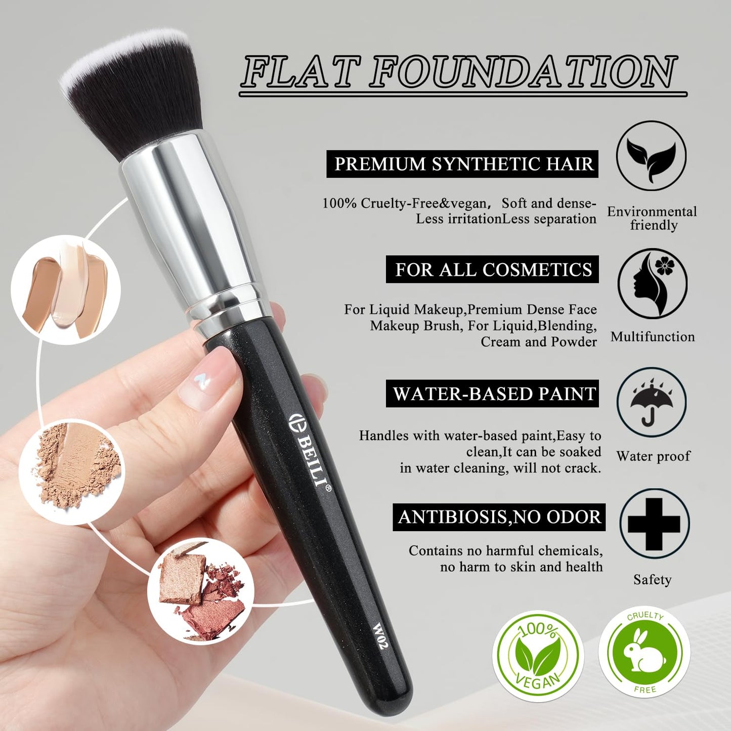 BEILI 15PCS Professional Makeup Brushes Set - Foundation, Concealer, Eyebrow, Eyeshadow & More | Versatile Beauty Tools