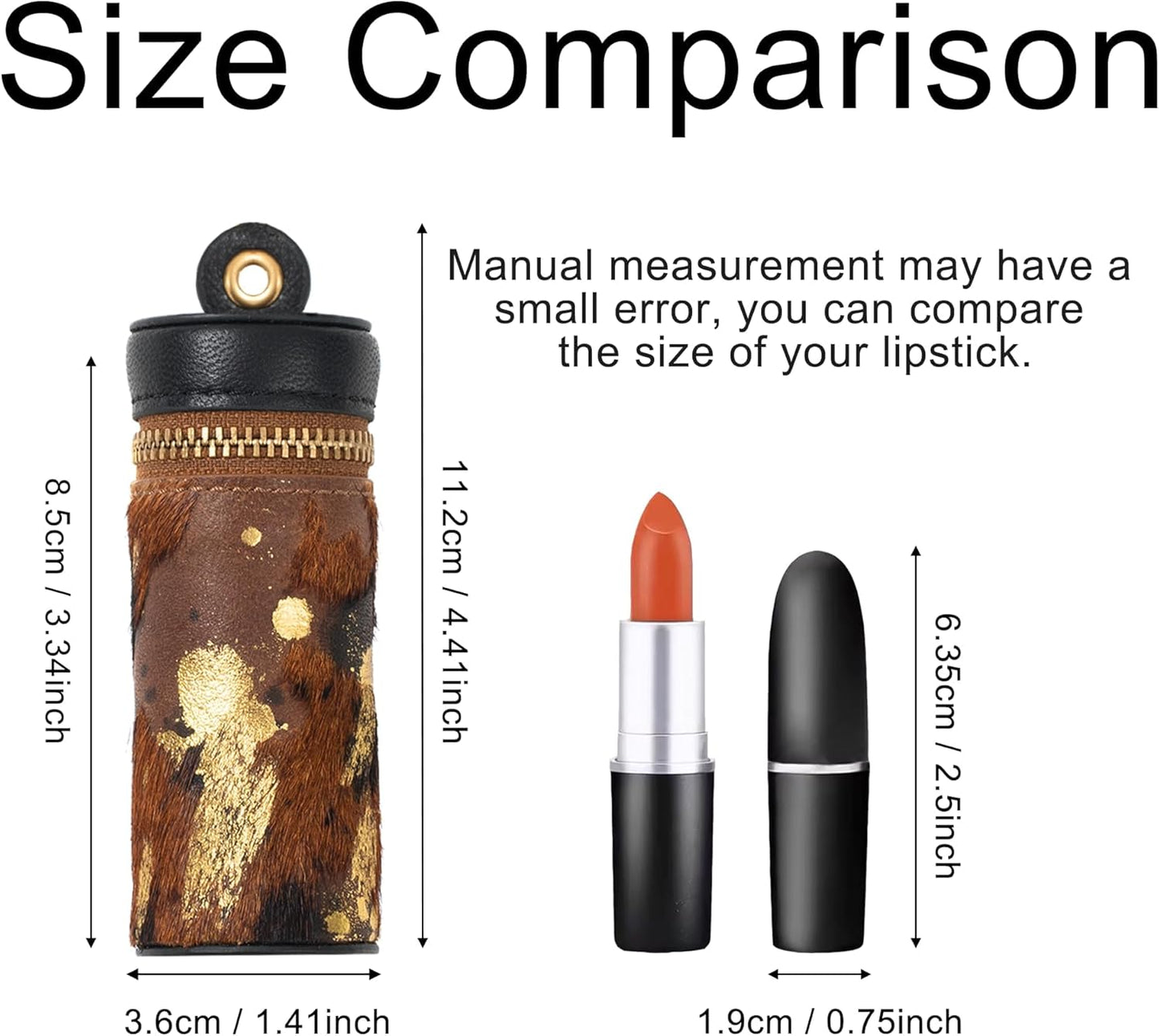 Cockatoo Nappa Leather Lipstick Case - Zipper Keyring Chapstick Holder | Compact Design