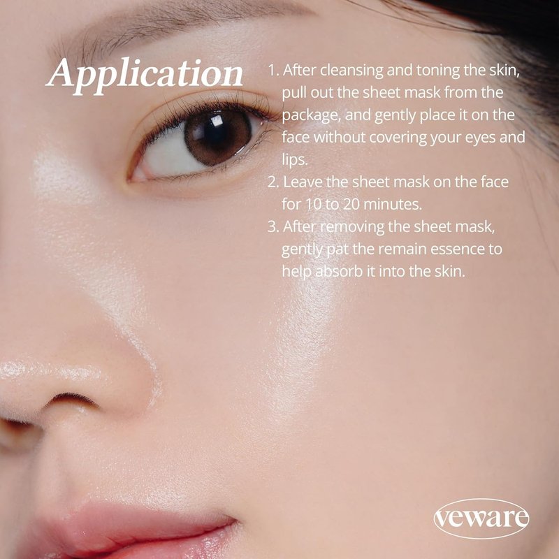 Veware Relief Mask 10pcs For Calming the skin Facial sheet mask for face, Immediate Calming Korean Facial Mask 10ea sheet mask set (Heartleaf/Madecassoside) (Heartleaf)