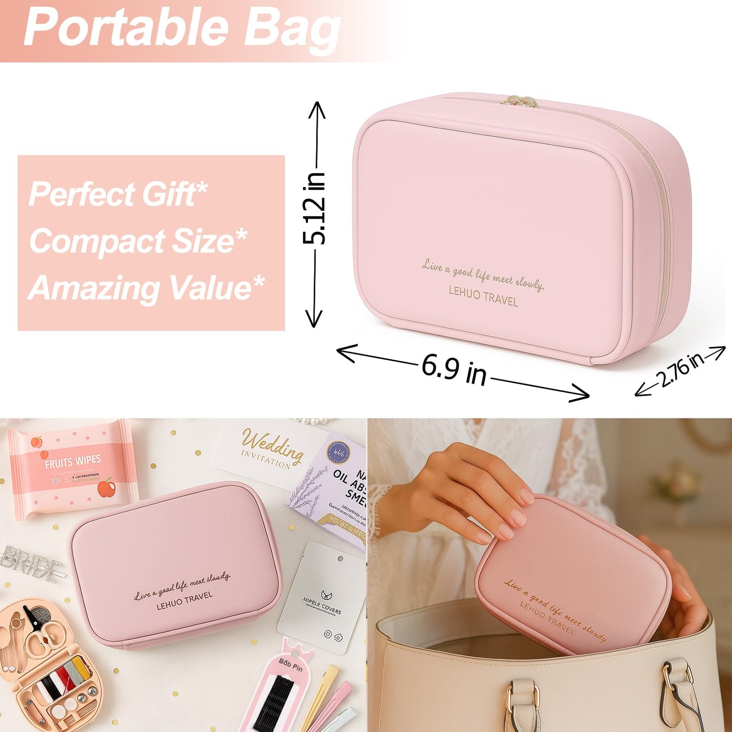Bridal Emergency Kit for Wedding Day – Bride Survival Kit with Essential Items – Wedding Day Emergency Supplies for Bride, Maid of Honor, Women, and Bridal Party – Includes Makeup Bag
