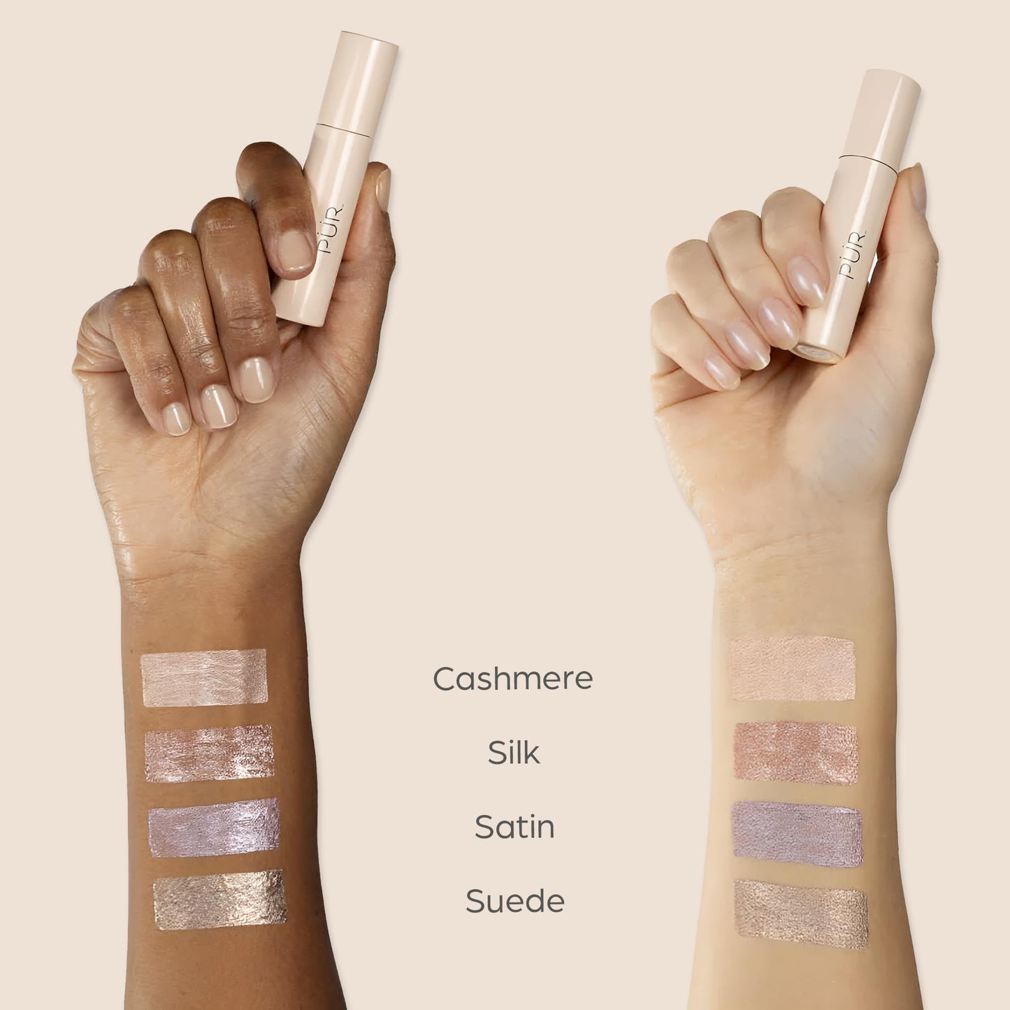 PÜR MINERALS Creamy Eyeshadow & Primer with Peptides, On Point Tint (Satin) - Buildable, Cream-to-Powder Formula for Light to Medium Coverage - Shimmery, Crease-Resistant Shades- Long-Lasting