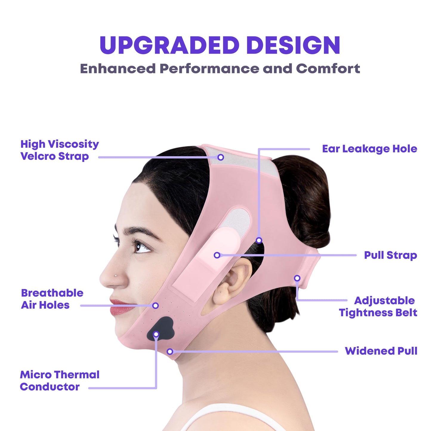 OORSE Silicone V Line Face Lifting Mask with Adjustable Double Chin Strap for Women