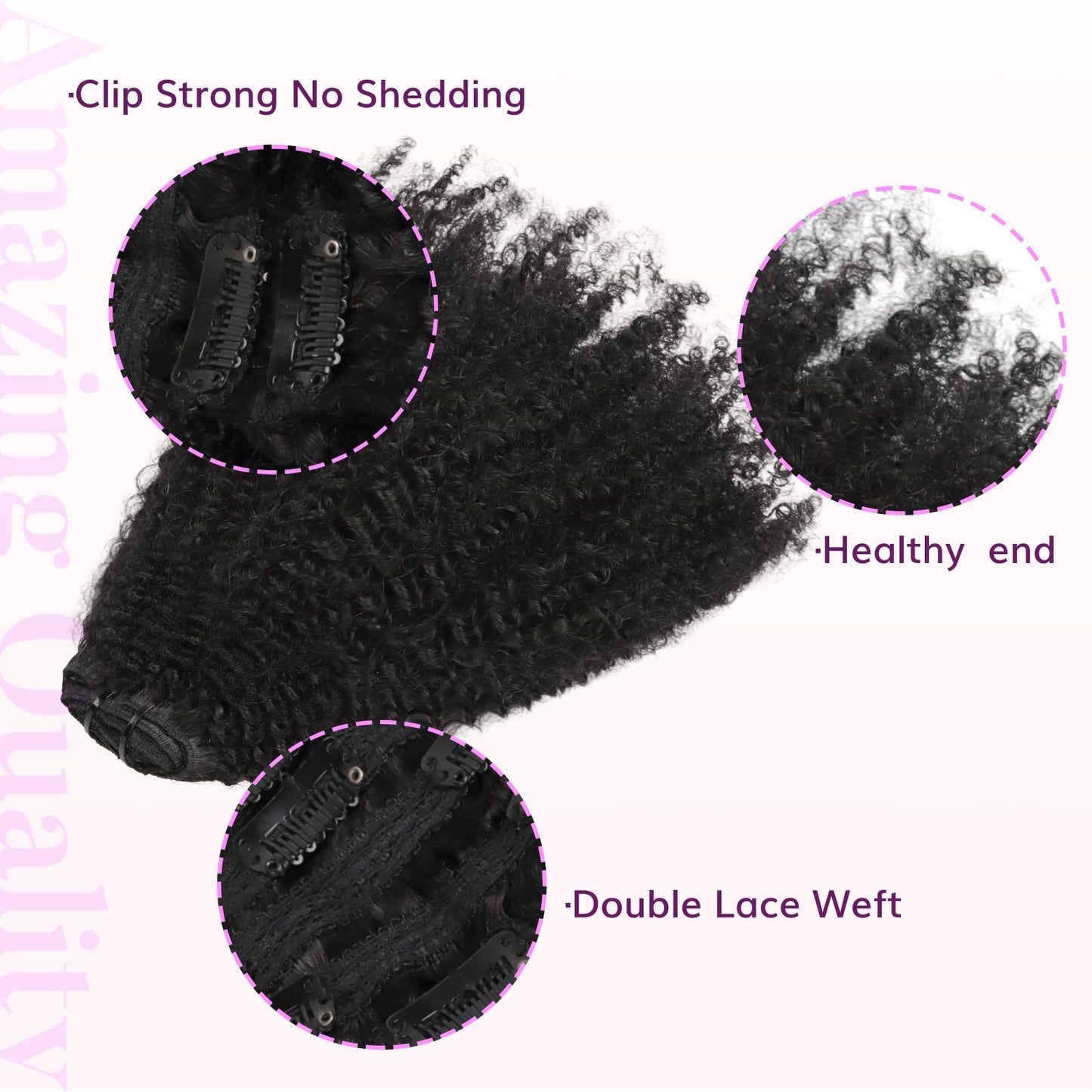 IDN BEAUTY Seamless Clip In Hair Extensions Human Hair, 20 Inch 40g 6Pcs Pink Straight Real Virgin Human Hair Seamless Clip Ins For Black Women PU Weft Invisible Edge