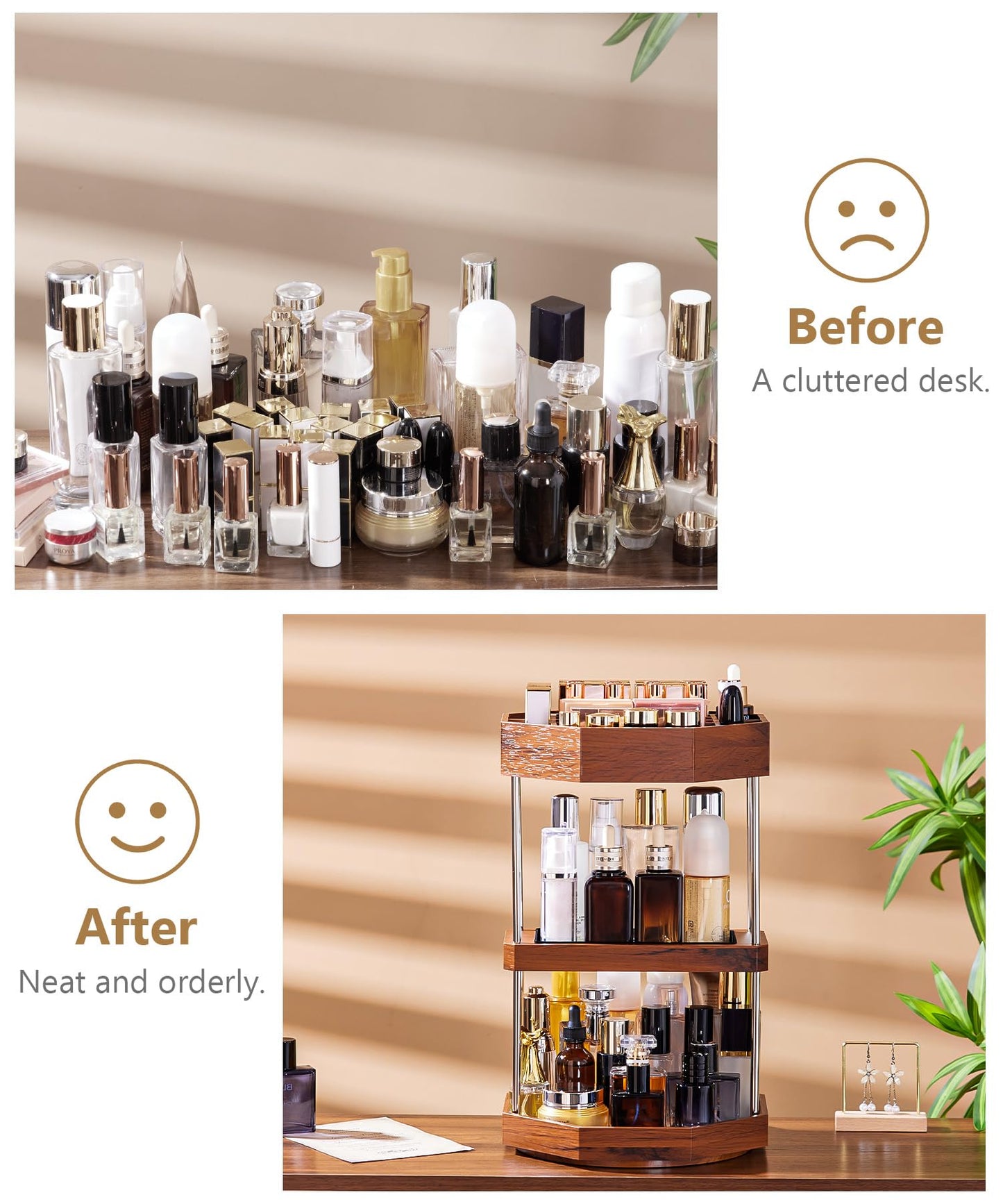Homde Makeup Organizer 360 Degree Rotating Cosmetic Storage Display Perfume Organizer Cologne Organizer