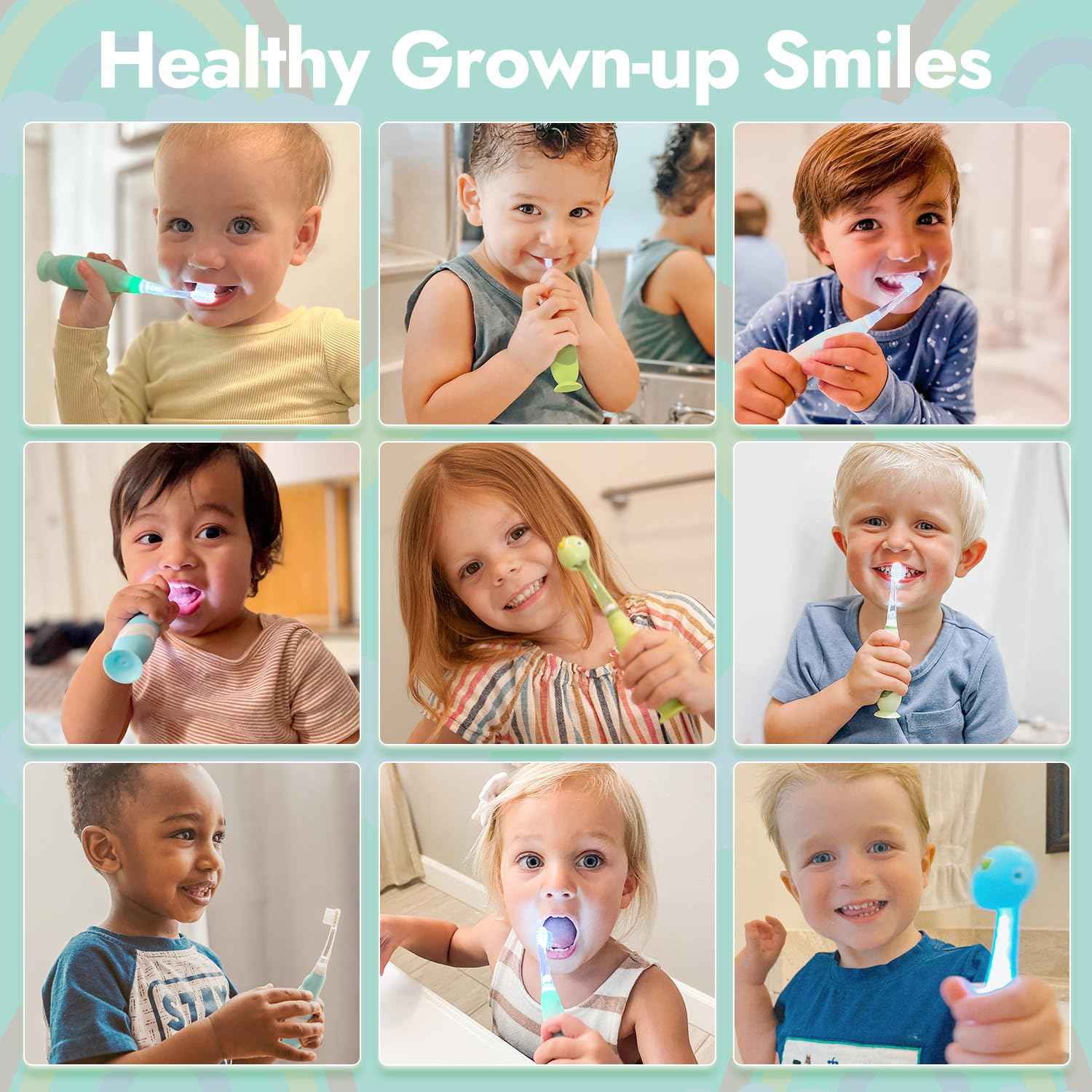 Papablic Replacement Toothbrush Heads - 4 Count | Compatible BabyHandy & Toddler Sonic Electric Toothbrushes (18-36 Months)