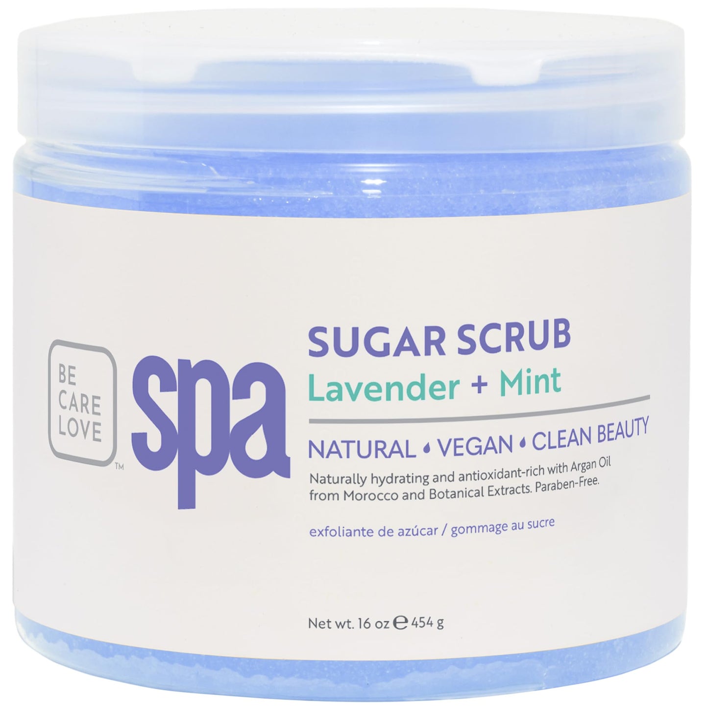BCL Spa Calming Lavender Mint Sugar Scrub - Professional Soothing Body Scrub for Relaxation, Calming, Self Care Aromatherapy, Hydrating Exfoliator, Made in USA, 16 oz