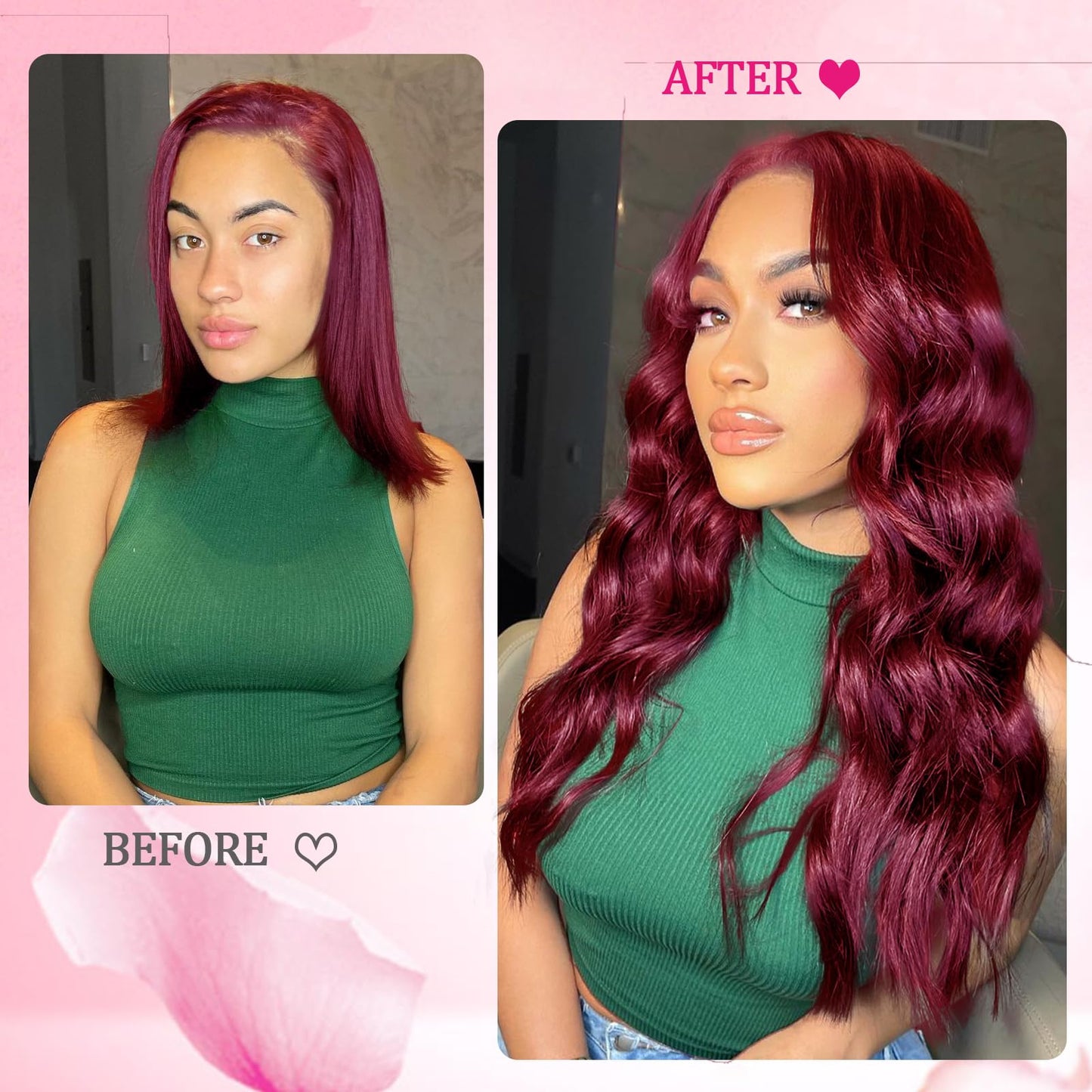 Burgundy Clip in Hair Extensions Real Human Hair Clip Ins 8pcs Per Set 110g Brazilian Clip in Hair Extensions Black Women #99j Full Head Silky Straight Human Hair Extensions (18inch)