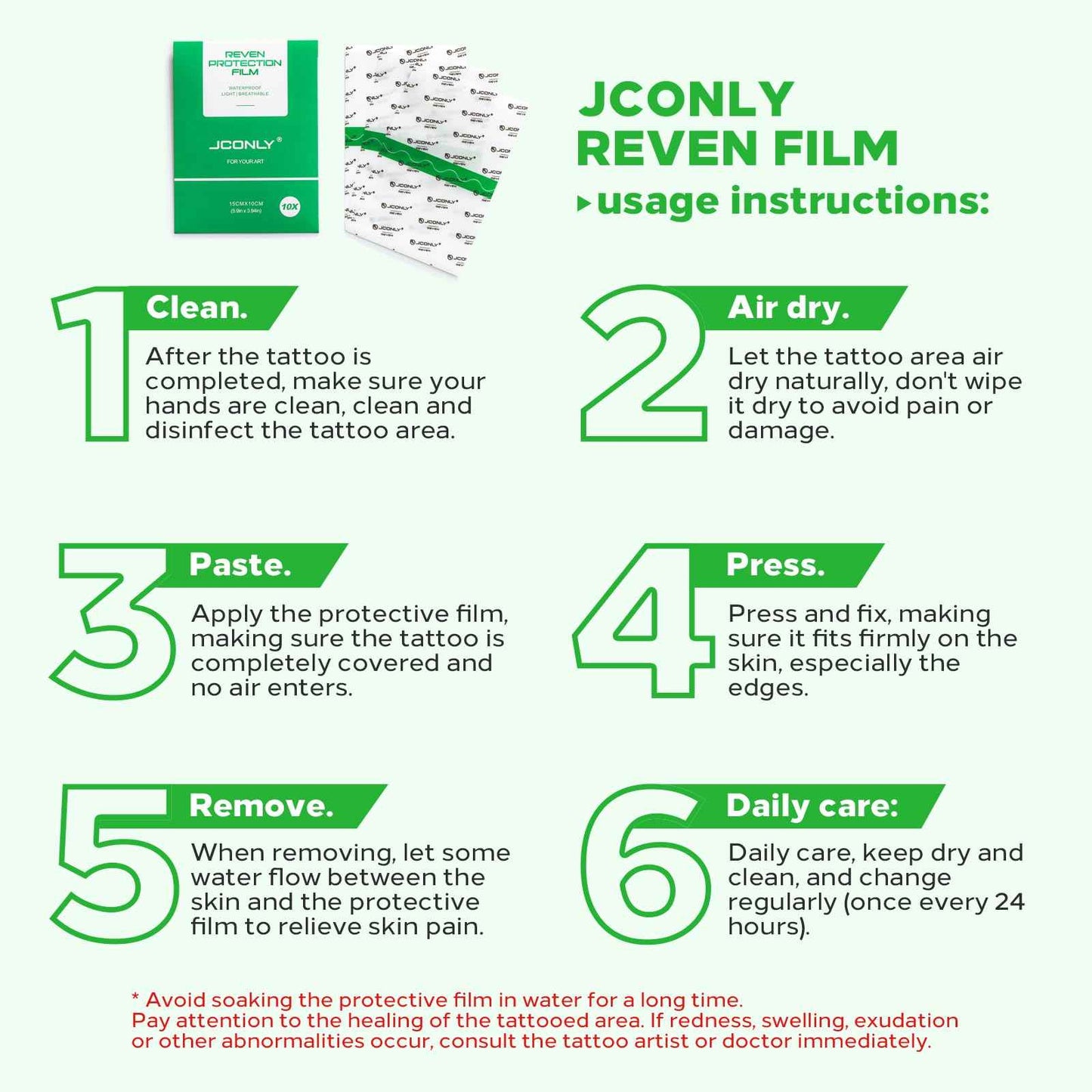 WZPB Tattoo Aftercare Bandage 20Pcs 5.9"x 3.94" Second Skin Tattoo Cover – Protective Wrap for Tattoo Care