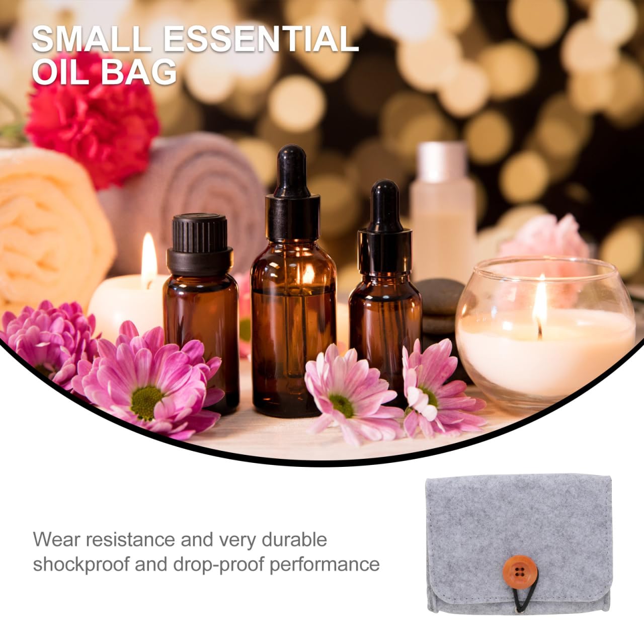 FOMIYES Essential Oil Travel Case 6-Pack Felt Non-woven Fabric Essential Oil Portable Organizer Pouch Travel Carrying Case for Essential Oils, Perfume, Lipstick, Lip Balm