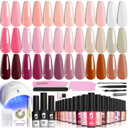 Clara Colors Gel Polish Nail Art Gel Liner Set, 12 Colors Gel Polish for Swirl French Tip Painting Designs Built Thin Nail Art Brush in Bottle Gel Soak Off UV Led Nail Gel