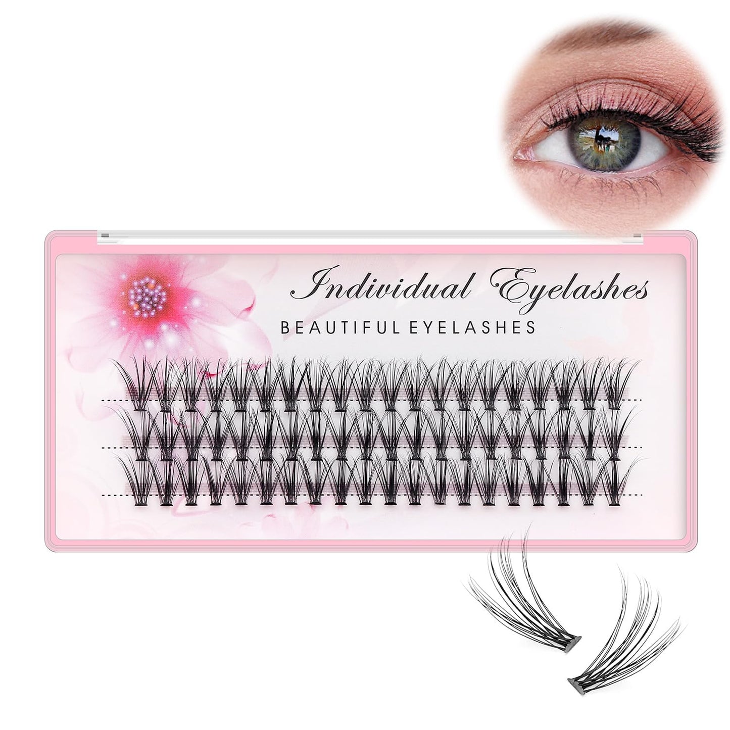 Bodermincer 20D 0.07mm Thickness 8-22mm To Choose Grafting False Eyelashes False Eyelashes Individual Natural Long Mink Fake Eyelashes Extension Handmade Bulk Wholesale (5 packs-18mm)