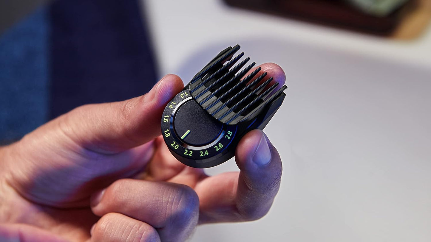 Philips Multigroom 7000 Series - All-in-One Beard Trimmer & Hair Clipper | 19-Piece Men's Grooming Kit with Soft Pouch, MG7910/49