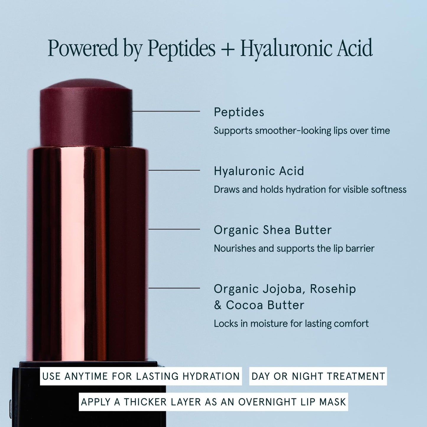 SOSHE Beauty - Peptide Glow Hydrating Lip Treatment | Intense Moisture | Peptides, Vitamin E, Hyaluronic Acid | Cruelty-Free, Certified Plastic Negative (Pearl - Clear)