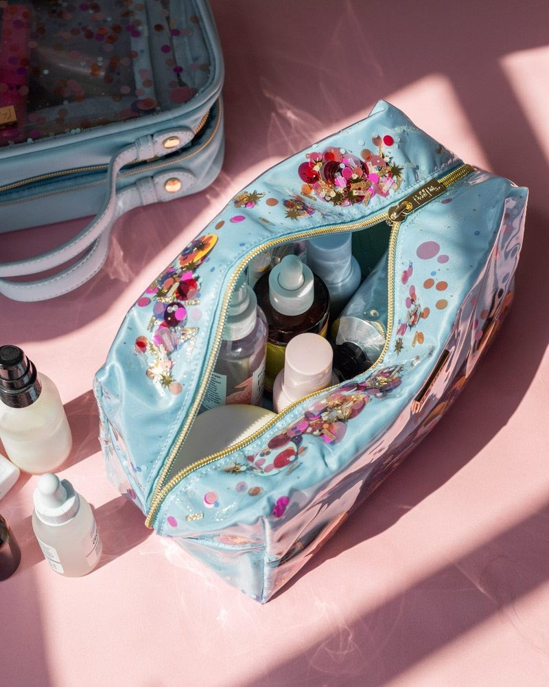 Packed Party Celebrate Every Day Confetti Vanity and Toiletry Travel Bag, Fits in Carry On, Large Makeup Cosmetic Organizer