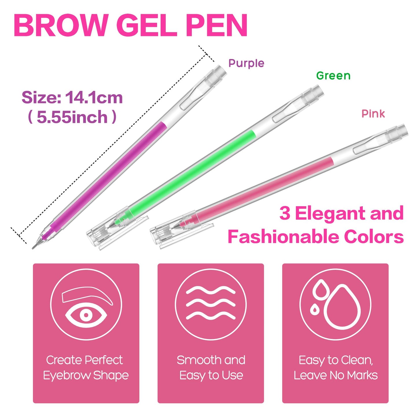 QUEEJOY Brow Mapping Pen, Unique Colors Eyebrow Lip Positioning Tool, Gel Pen for Brow Mapping, Brow Lamination Supplies for Mapping on Eyebrow Lip Skin