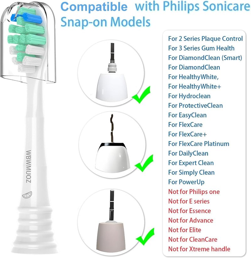 Replacement Toothbrush Heads for Philips Sonicare C2 - 6 Pack, High-Quality Bristles for Superior Cleaning