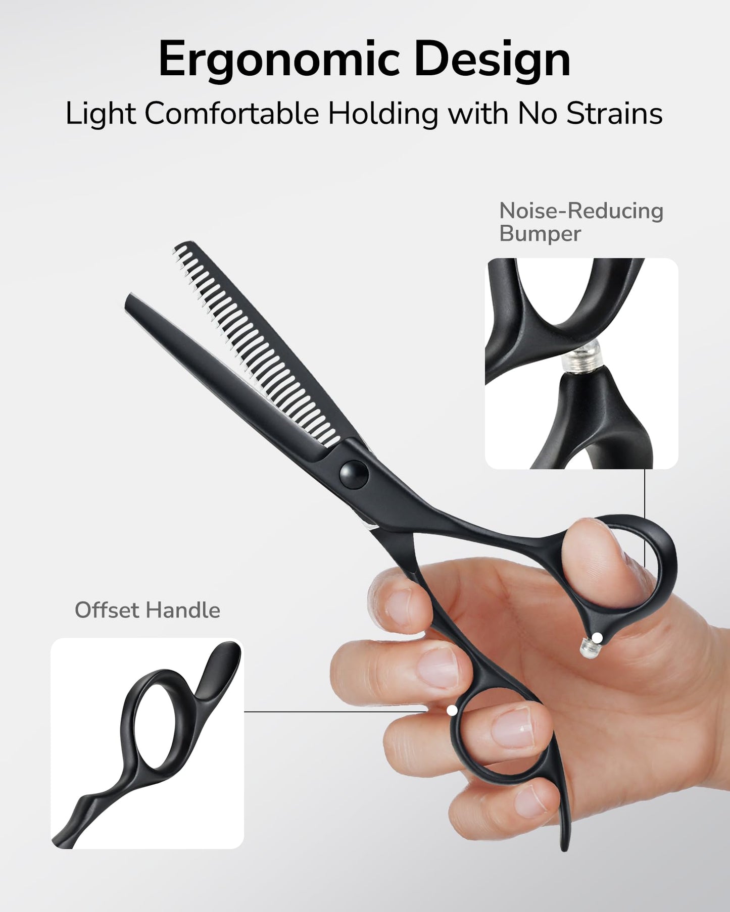 ULG Texturizing Shears – Professional Stainless Steel, 30-Teeth Thinning Scissors, Teflon Coated, Deer Tooth Blades for Precise Thinning and Layering, Ideal for Stylists and Barbers