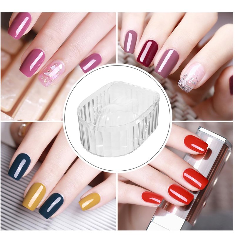 FRCOLOR Nail Soaking Bowl for Gel Polish Remover Proof Manicure Dish Soak off Bowl with Clear Acrylic Hand Tray for Home and Salon Use