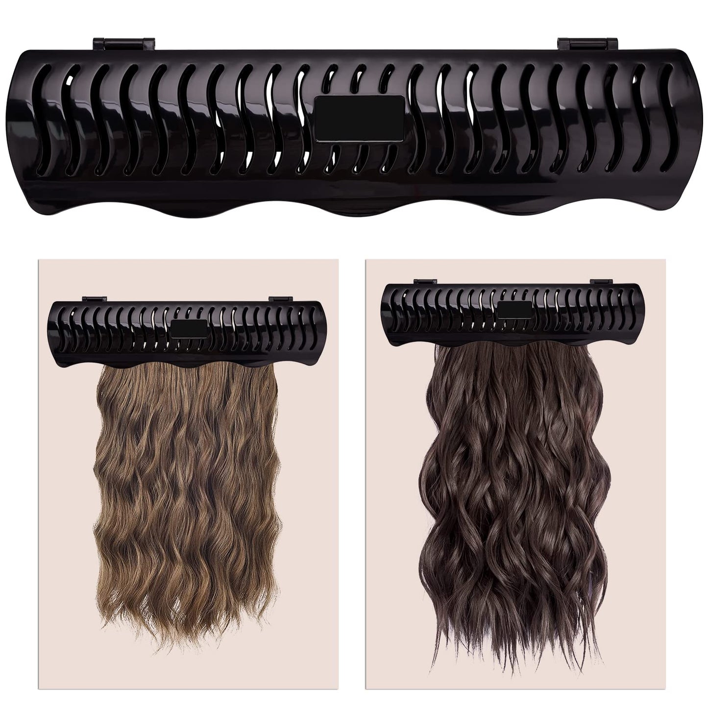 Hair Extension Holder Hair Extension Style Caddy Designed to Hold Clip-Ins, Tape-In’s, Micro Bundles and Sew-In Wefts While You Color, Wash, Style, Pack and Store (Black)