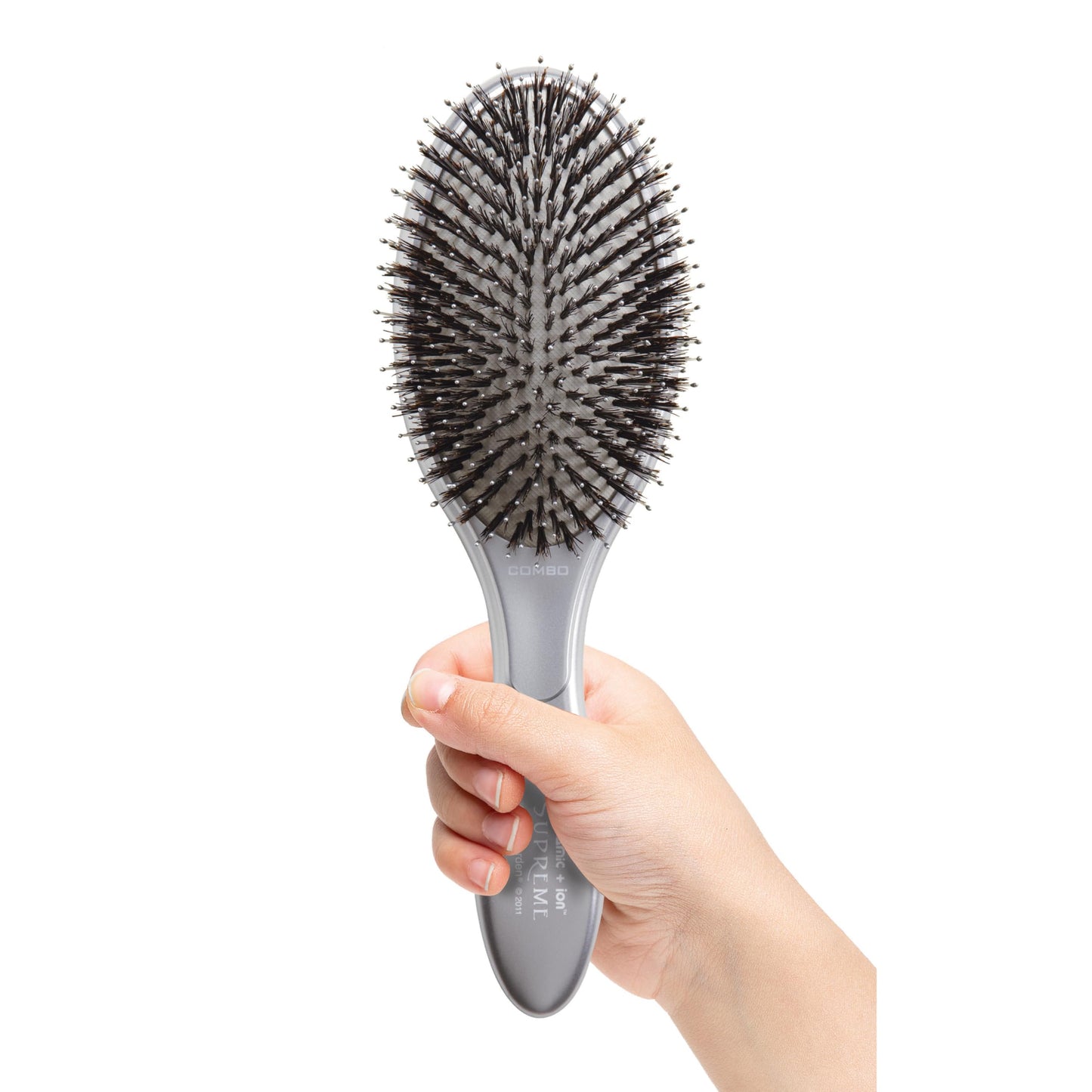 Olivia Garden Ceramic + Ion Supreme Paddle Hair Brush for Men and Women - Professional Boar Bristle Hair Brush for All Hair Lengths - Frizz-Free Results
