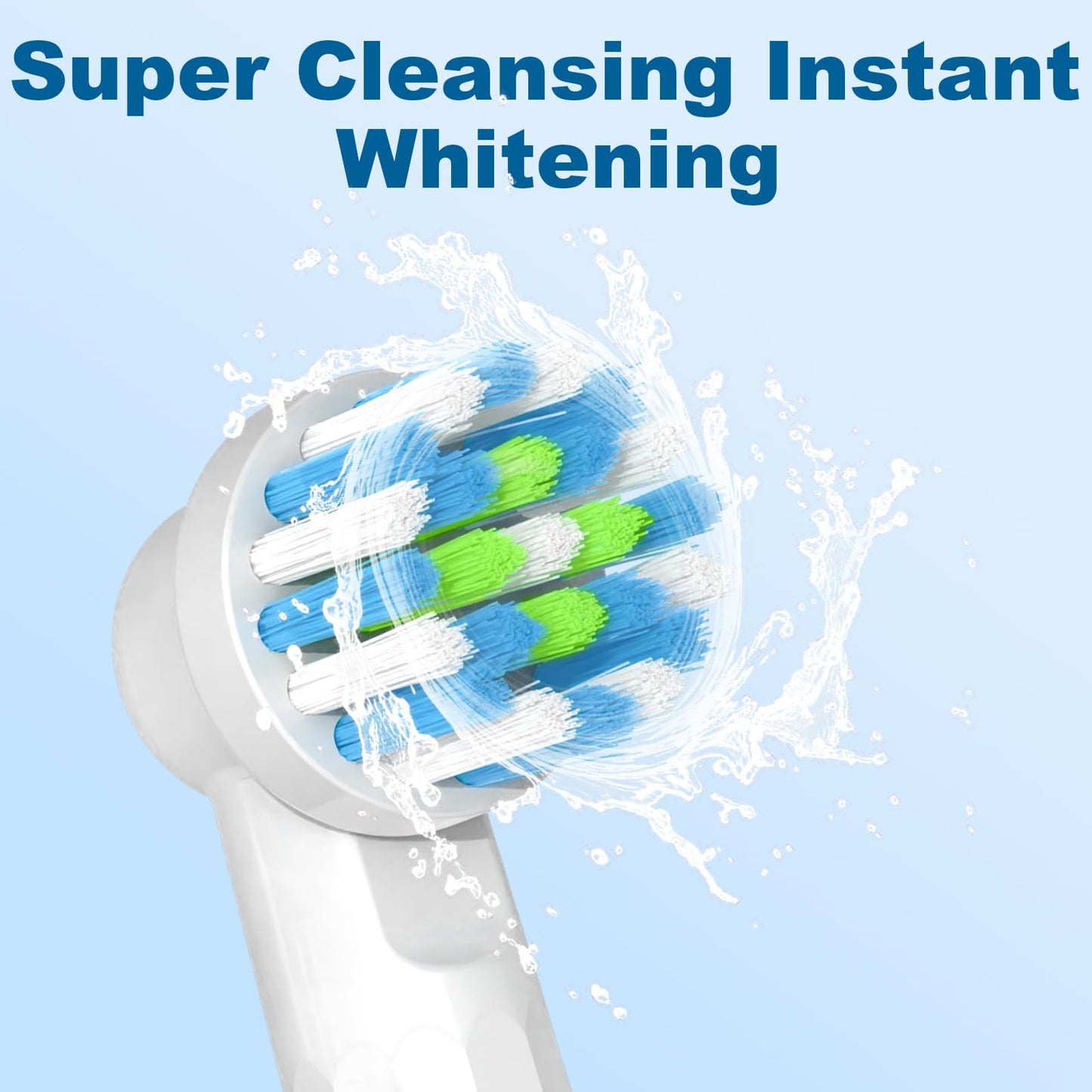 Replacement Toothbrush Heads Compatible with Braun Oral B Pro 1000/7000/9600/5000/3000, Brush Heads Refills for Genius X and Smart 1500 Electric Toothbrush (White)