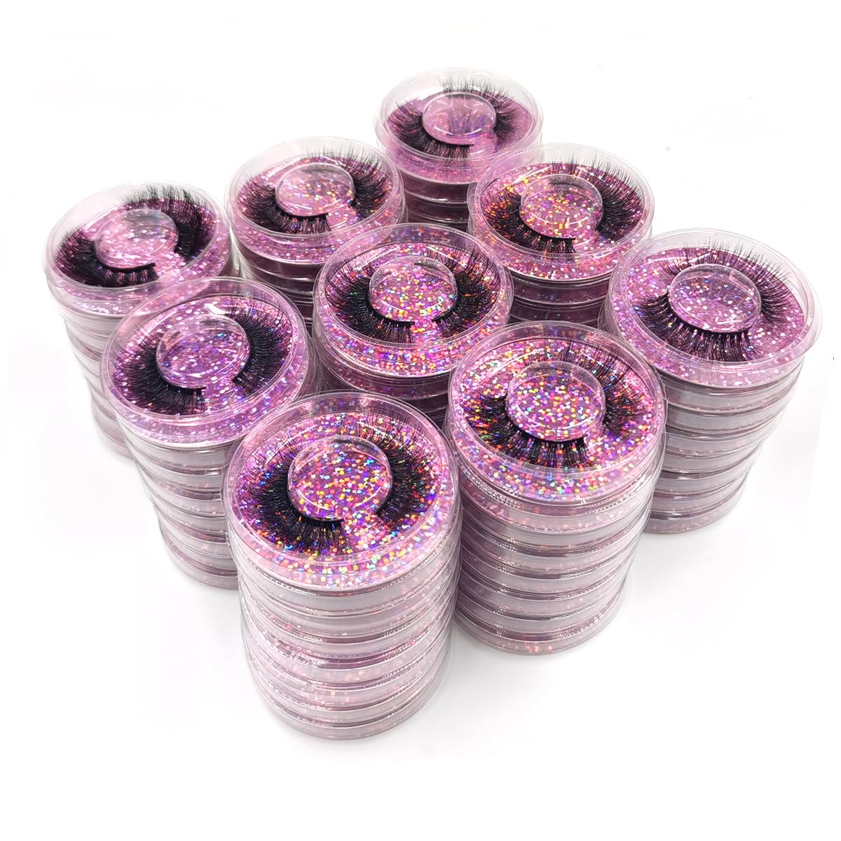 Ellazzle Eyelashes Wholesale Natural Look False Lashes 3D Fluffy Eyelashes Bulk 10 Styles(50 pairs)