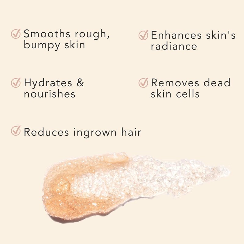 Organic Vanilla Coconut Body Scrub - Natural Sugar Exfoliator for Dry Skin | Moisturizing & Gentle on Sensitive Skin