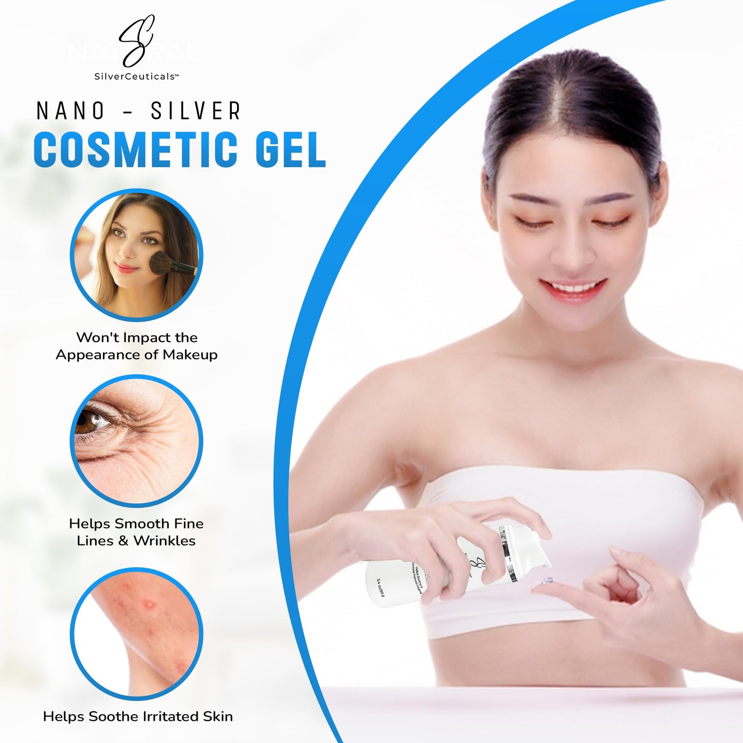 Cosmetic Gel w/ Nano Colloidal Silver - Firms & Tightens Skin - 3.4oz