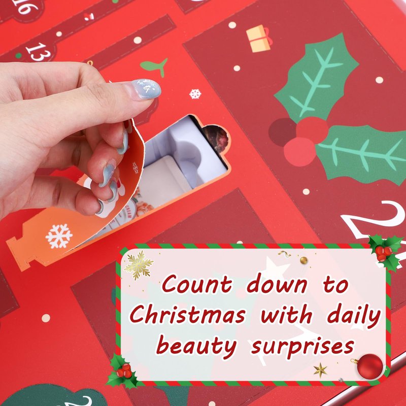 Erinde Makeup Advent Calendar 2025, 24 Days Christmas Gift Makeup Set for Teen Girls & Women, 2025 Xmas Holiday Countdown Calendar Beauty & Cosmetics Holiday Surprise Make Up Gift Kits for Women