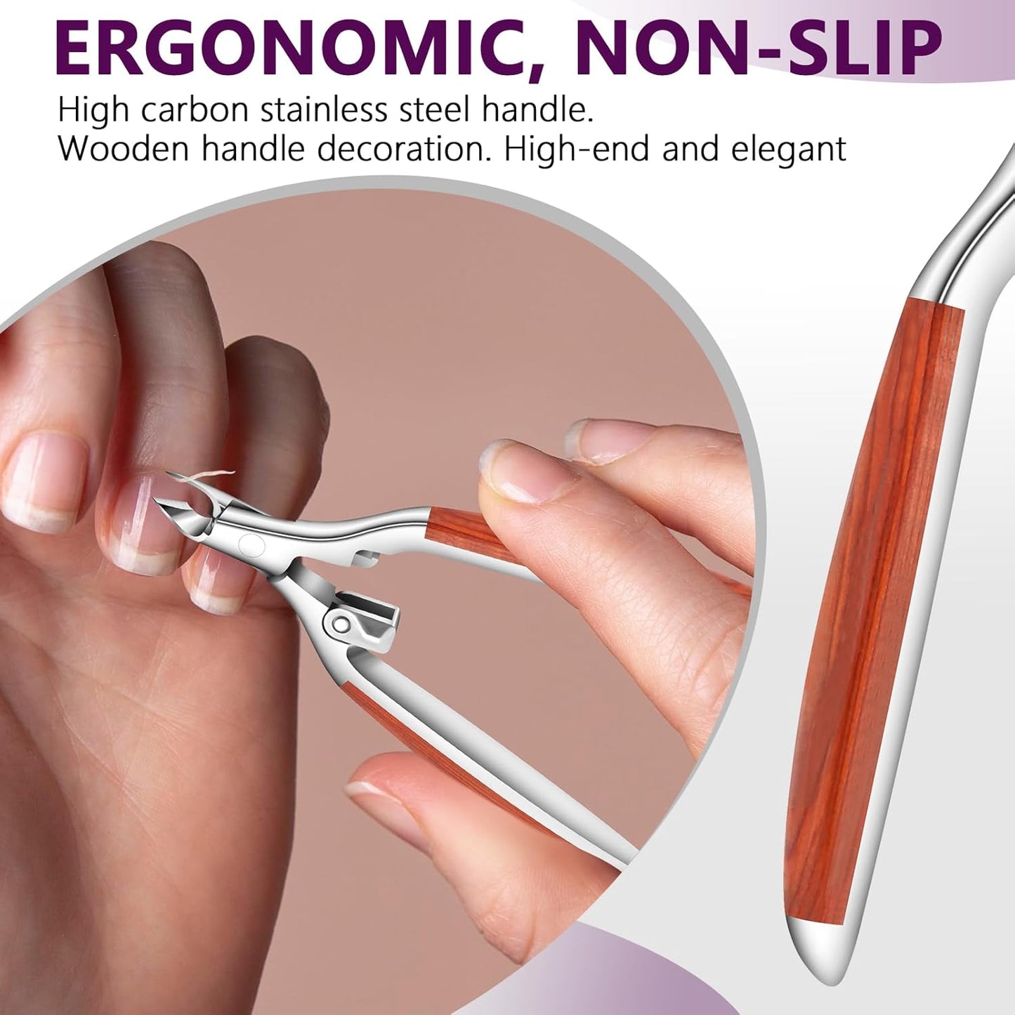 Professional Cuticle Trimmer - Extra Sharp Stainless Steel Nippers for Nail Art | 0.98 Inch Jaw