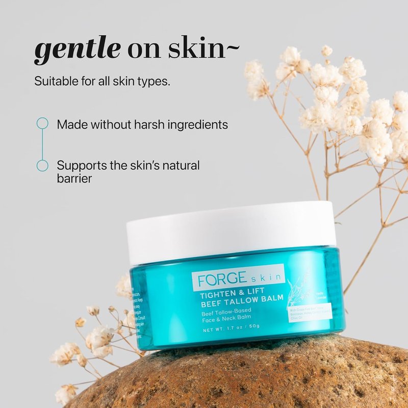 Skin Tightening & Lifting Balm for Women - Natural Beef Tallow & Honey Face Moisturizer | Hydrating Anti-Aging Cream (1.7 OZ)