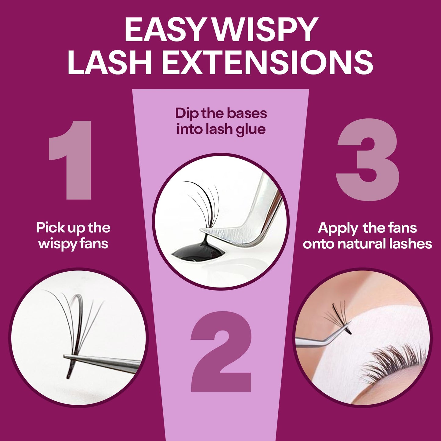 GLAMGAZE 750 Wispy Promade Fans - 5D 7D 9D, C D CC Curl 0.05-0.07mm Thickness Mixed Length - Handmade Wispy Eyelash Extensions Loose Premade Lash Fans Soft Spikes Volume Lash (9D-0.05-CC, 11/12/13)