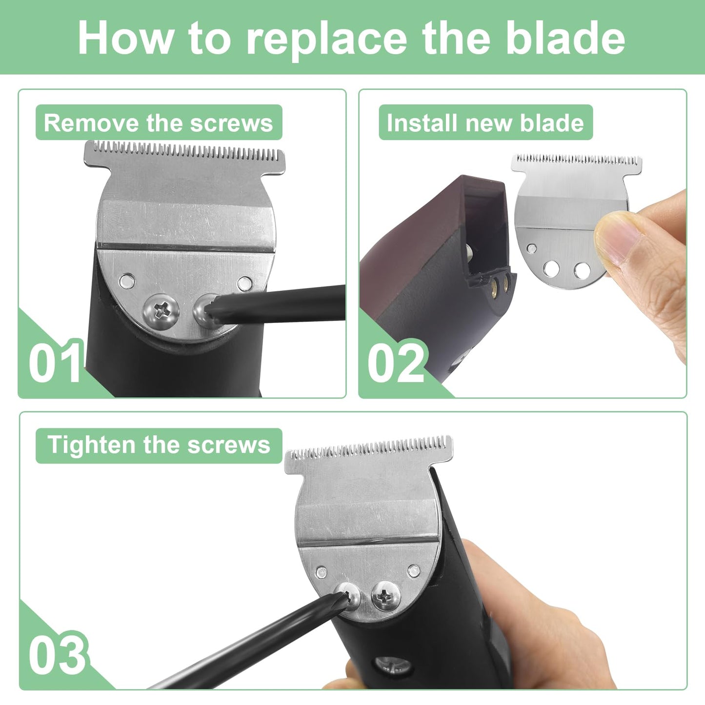 Wide T-Blade Compatible with oster Finisher Trimmer Model 59 and T-Finisher Trimmer Blades Replacement,2 Pack