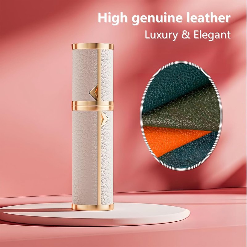 Full-Grain Leather Perfume Atomizer Set | 5ml Leak-Proof Portable Spray Bottles | Premium Makeup Perfume Storage Essential, Mini Travel Spray Bottle Refillable for Women Men, 3PCS
