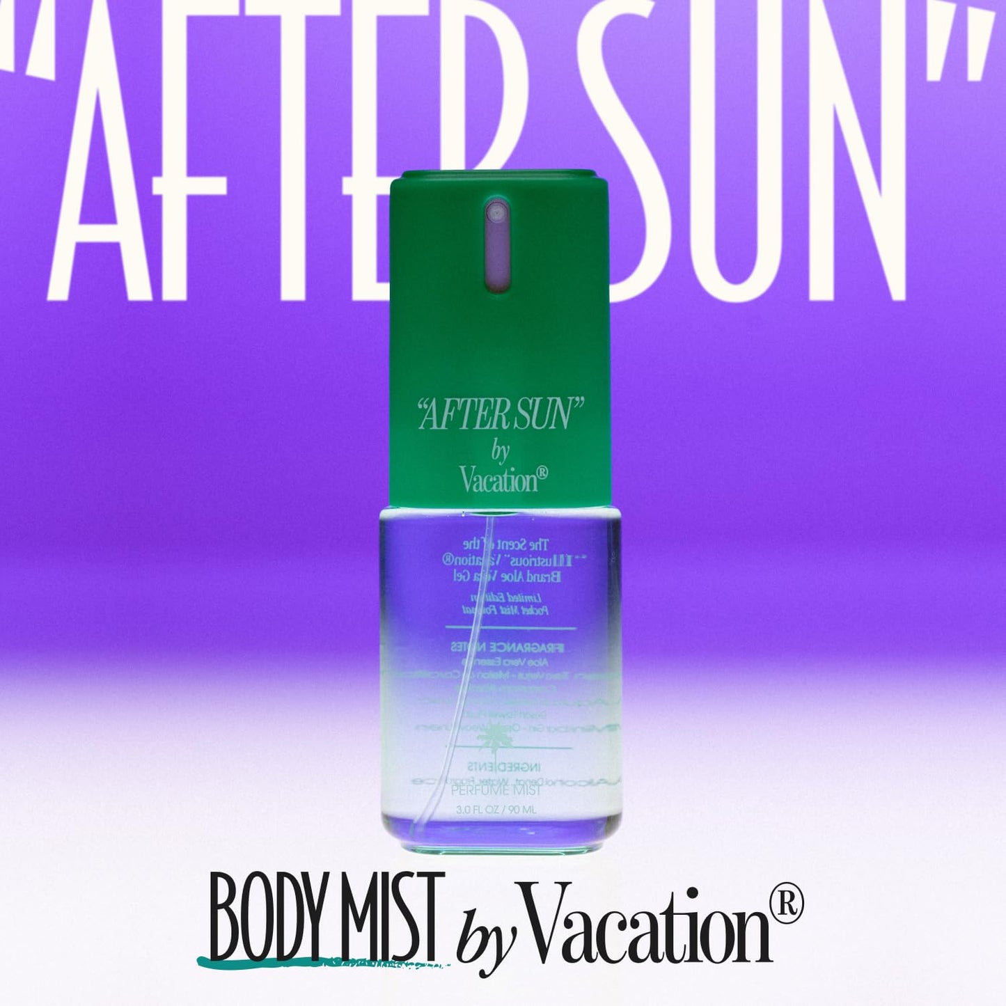 VACATION After Sun Body Mist and Perfume for Women, 3 Fluid Ounces - Aloe Vera, Cucumber and Green Tea Scent, Hair and Body Spray, Summer Fragrance, Travel Size