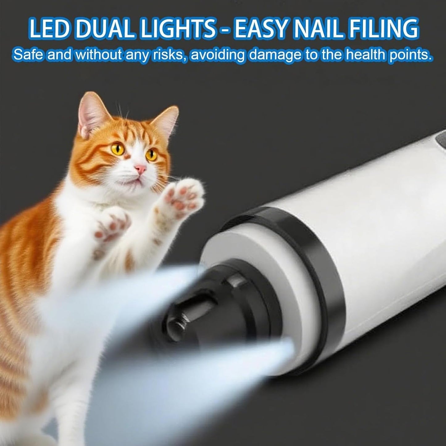 Silent Groom Pro Nail Trimmer - LED Light & 5 Speed Electric Pet Nail Grinder for Dogs & Cats | USB Rechargeable