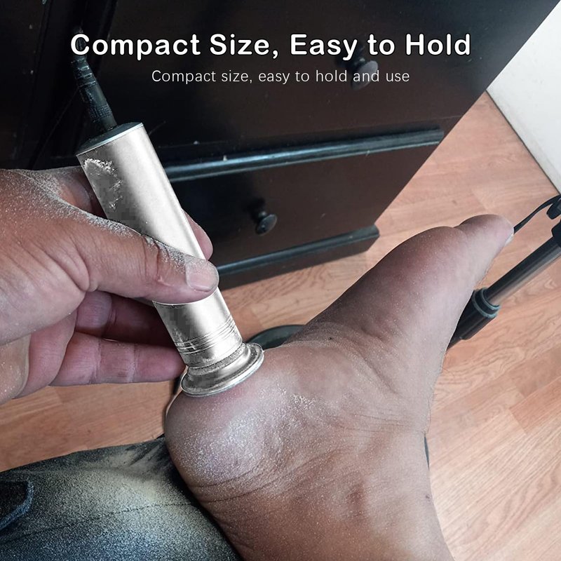 Upgraded Electric Foot Callus Remover 1200rpm, Professional Electric Pedicure Tools Foot Filer Sander for Dead Skin Cracked Heels, Adjustable Speed, 60 Replaceable Sandpaper Discs, FCR-2 Silver