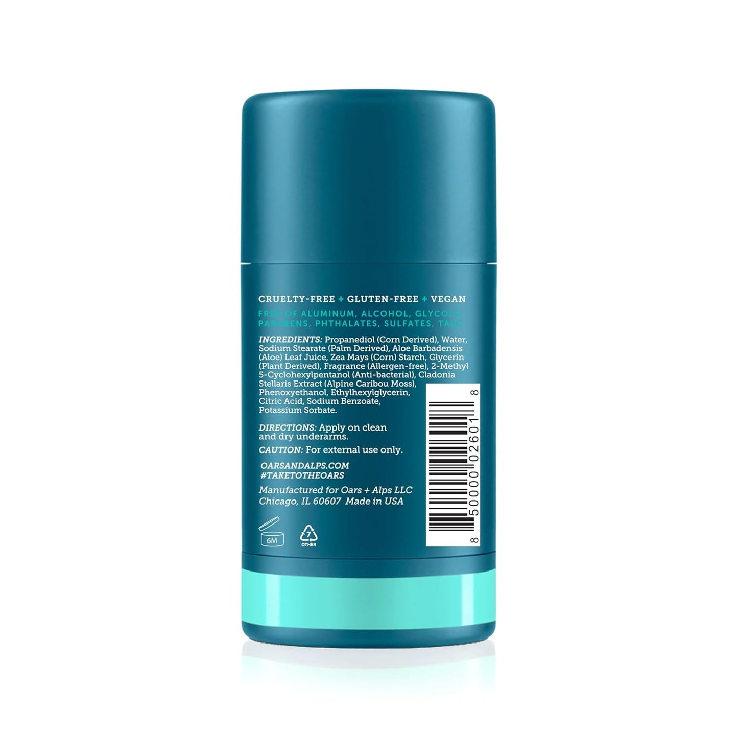 Aluminum Free Deodorant for Men - Long Lasting Odor Protection | Clear, Anti-Chafing, Deep Sea Glacier, 2.6oz