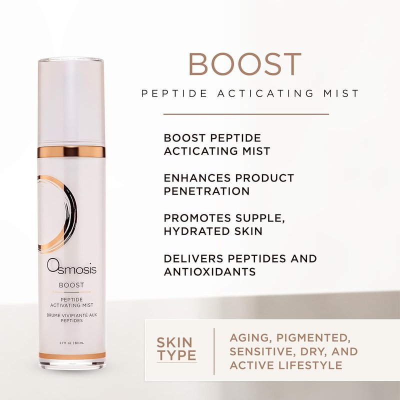Osmosis Boost Peptide Facial Mist - Hydrating Spray for Sensitive Skin | 2.7 Fl Oz