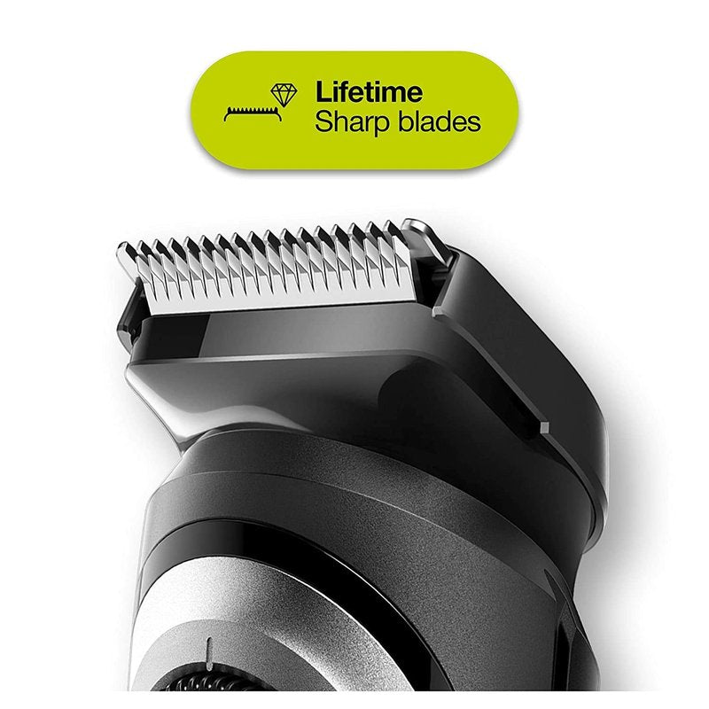 Braun Beard Trimmer - Cordless Hair Clippers for Men | Rechargeable Mini Foil Shaver Set, Black/Silver, 6 Pieces