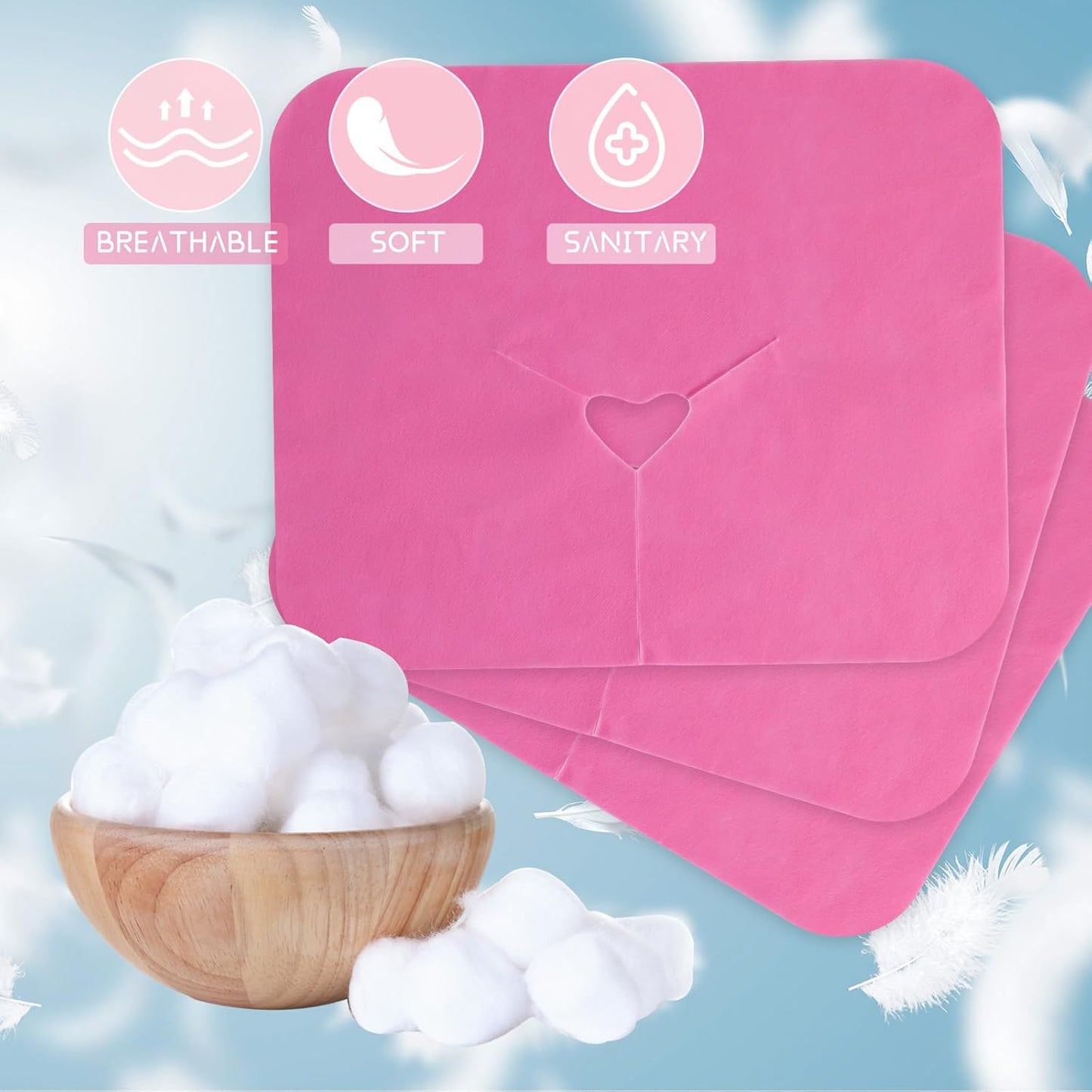 Disposable Face Cradle Covers - 100 Pack Massage Headrest Covers for Spa & Salon | 12 x 15.5 Inches (Pink)