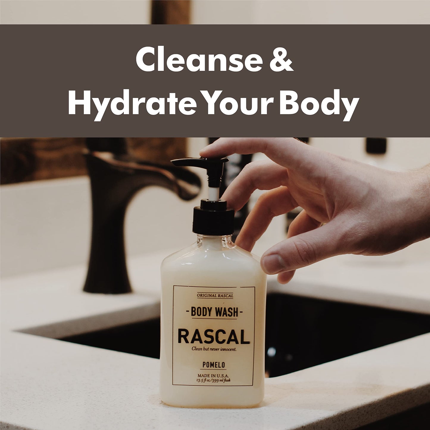 Rascal Body Wash with Grapefruit Peel Extract and Eucalyptus Leaf Oil for Skin Conditioning