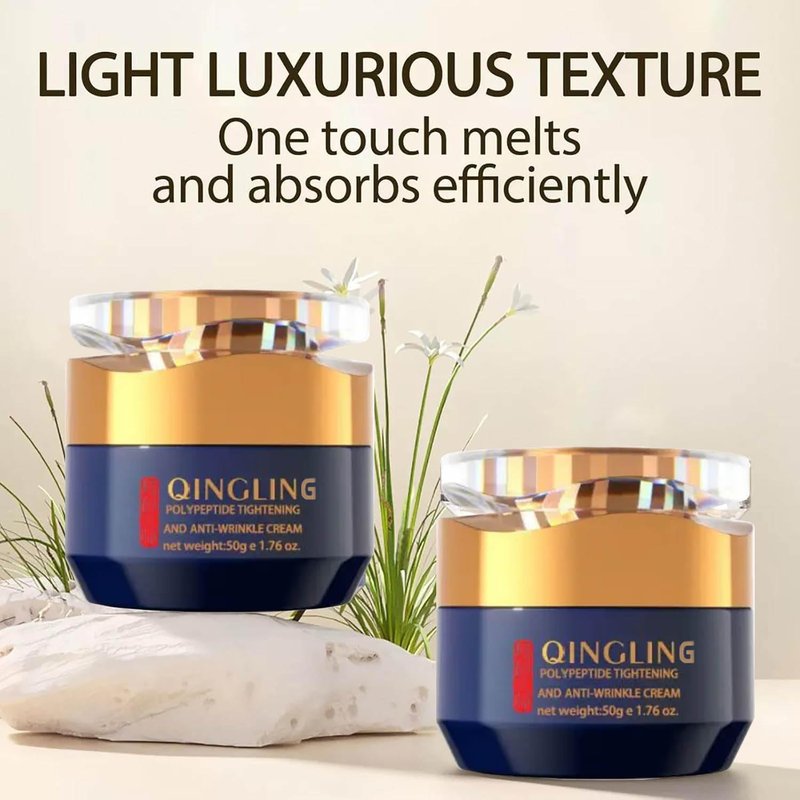 JINMAO Qingling Face Cream, Qingling Wrinkle Removal Cream, Quinglin Polypeptide Tightening and Anti-Wrinkle Moisturizer, Face & Neck & Eye Lotion 3-In-1 (2)