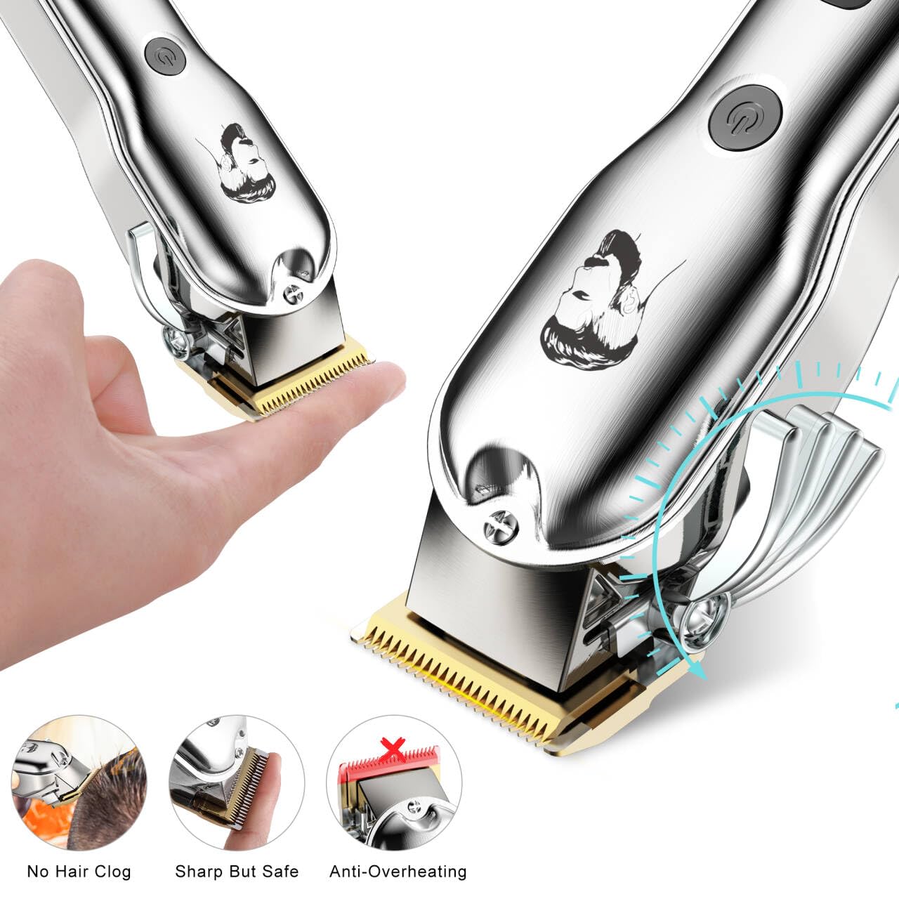 Hatteker Mens Hair Clipper Beard Trimmer Hair Trimmer for Men Cordless Clippers Professional Barbers Grooming Kit IPX7 Waterproof